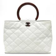 Pre-owned Leather chanel-bags Chanel Vintage , White , Dames