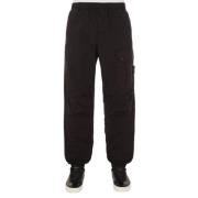 Supima Katoen Twill Stretch Jogger Broek Stone Island , Black , Heren