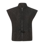 Gewatteerd Vest Zwart Diep Stijlvol Kaffe , Black , Dames