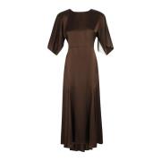 Elegante Bloemenjurk voor Vrouwen Semicouture , Brown , Dames