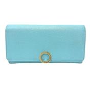 Pre-owned Leather wallets Bvlgari Vintage , Blue , Dames