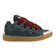 Blauw Grijs Leren Sneakers Limited Edition Lanvin , Blue , Heren