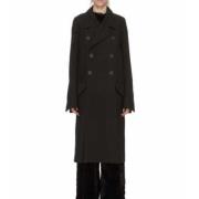 Zwarte Officier Jas Dubbel-Borst Kruisvorm Rick Owens , Black , Dames