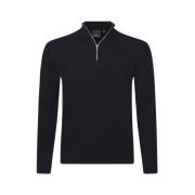 Marineblauwe Half-Zip Gebreide Coltrui Oscar Jacobson , Blue , Heren