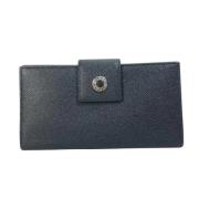 Pre-owned Leather wallets Bvlgari Vintage , Black , Heren