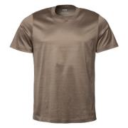 Luxe Katoenen Crewneck T-shirt Eton , Brown , Heren