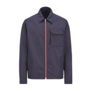 Navy Lichtgewicht Waterafstotende Shacket Moncler , Blue , Heren