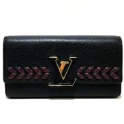 Pre-owned Leather wallets Louis Vuitton Vintage , Black , Dames