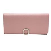 Pre-owned Leather wallets Bvlgari Vintage , Pink , Dames