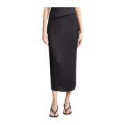 Geplooide Rechte Rok Vince , Black , Dames