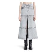 Denim Rits Rok Runway Stijl Vaquera , Gray , Dames