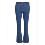 Bootcut Jeans Indigo Blue Denim Cream , Blue , Dames