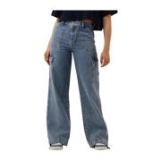 Hoge Taille Wijde Pijp Utility Jeans Tommy Jeans , Blue , Dames