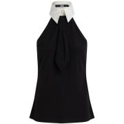 Monochrome Halternek Top met Strikdetail Karl Lagerfeld , Black , Dame...