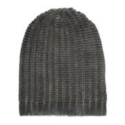 Grijze Wol Kasjmier Beanie Gevlochten Patroon Avant Toi , Gray , Dames