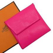 Pre-owned Leather wallets Hermès Vintage , Pink , Dames