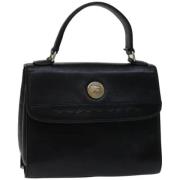 Pre-owned Leather handbags Burberry Vintage , Black , Dames