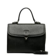 Pre-owned Leather handbags Burberry Vintage , Black , Dames