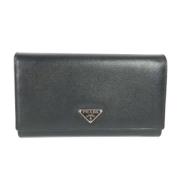 Pre-owned Leather wallets Prada Vintage , Black , Dames