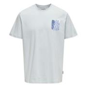 T-shirt Only & Sons , Blue , Heren