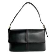 Pre-owned Leather handbags Burberry Vintage , Black , Dames