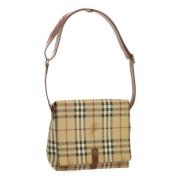 Pre-owned Leather shoulder-bags Burberry Vintage , Beige , Dames