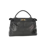 Pre-owned Leather handbags Fendi Vintage , Black , Dames