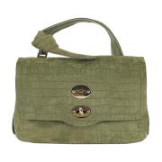 Kaiman Leren Messenger Tas Zanellato , Green , Dames