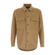 Katoenen Cappuccio Shirt Boss , Beige , Heren