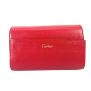 Pre-owned Leather pouches Cartier Vintage , Red , Heren