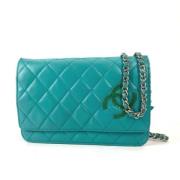 Pre-owned Leather chanel-bags Chanel Vintage , Green , Dames