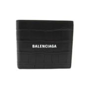 Pre-owned Leather wallets Balenciaga Vintage , Black , Heren