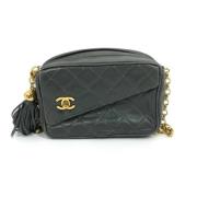 Pre-owned Leather chanel-bags Chanel Vintage , Gray , Dames