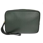 Pre-owned Canvas clutches Louis Vuitton Vintage , Green , Dames