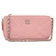 Pre-owned Leather chanel-bags Chanel Vintage , Pink , Dames