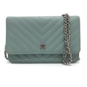 Pre-owned Leather chanel-bags Chanel Vintage , Blue , Dames