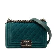 Pre-owned Suede chanel-bags Chanel Vintage , Green , Dames