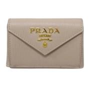 Pre-owned Leather wallets Prada Vintage , Beige , Dames