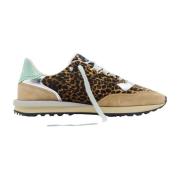 Leopard Print Sneakers Hidnander , Brown , Dames