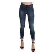 Blauwe High Waist Skinny Jeans Ermanno Scervino , Blue , Dames