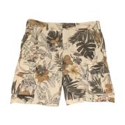 Bloemenprint Beige Bermuda Shorts 40Weft , Beige , Heren