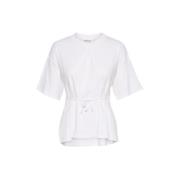 Witte T-shirt met riem Karen by Simonsen , White , Dames