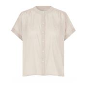 Elegante korte mouwen blouse crème Lollys Laundry , Beige , Dames