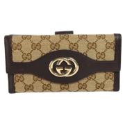 Pre-owned Canvas wallets Gucci Vintage , Beige , Dames