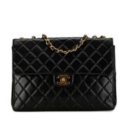 Pre-owned Leather chanel-bags Chanel Vintage , Black , Dames