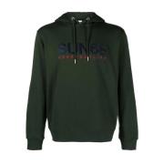 Geborduurde Logo Hoodie Sun68 , Green , Heren