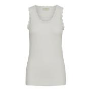 Mouwloze Top Cream , White , Dames