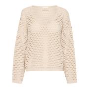 Gebreide Pullover Ancient Scroll Sweater Cream , Beige , Dames