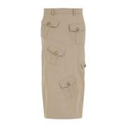 Beige Pencil Skirt Moschino , Beige , Dames