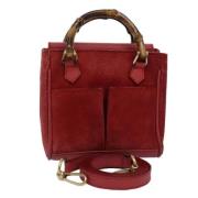 Pre-owned Suede handbags Gucci Vintage , Red , Dames